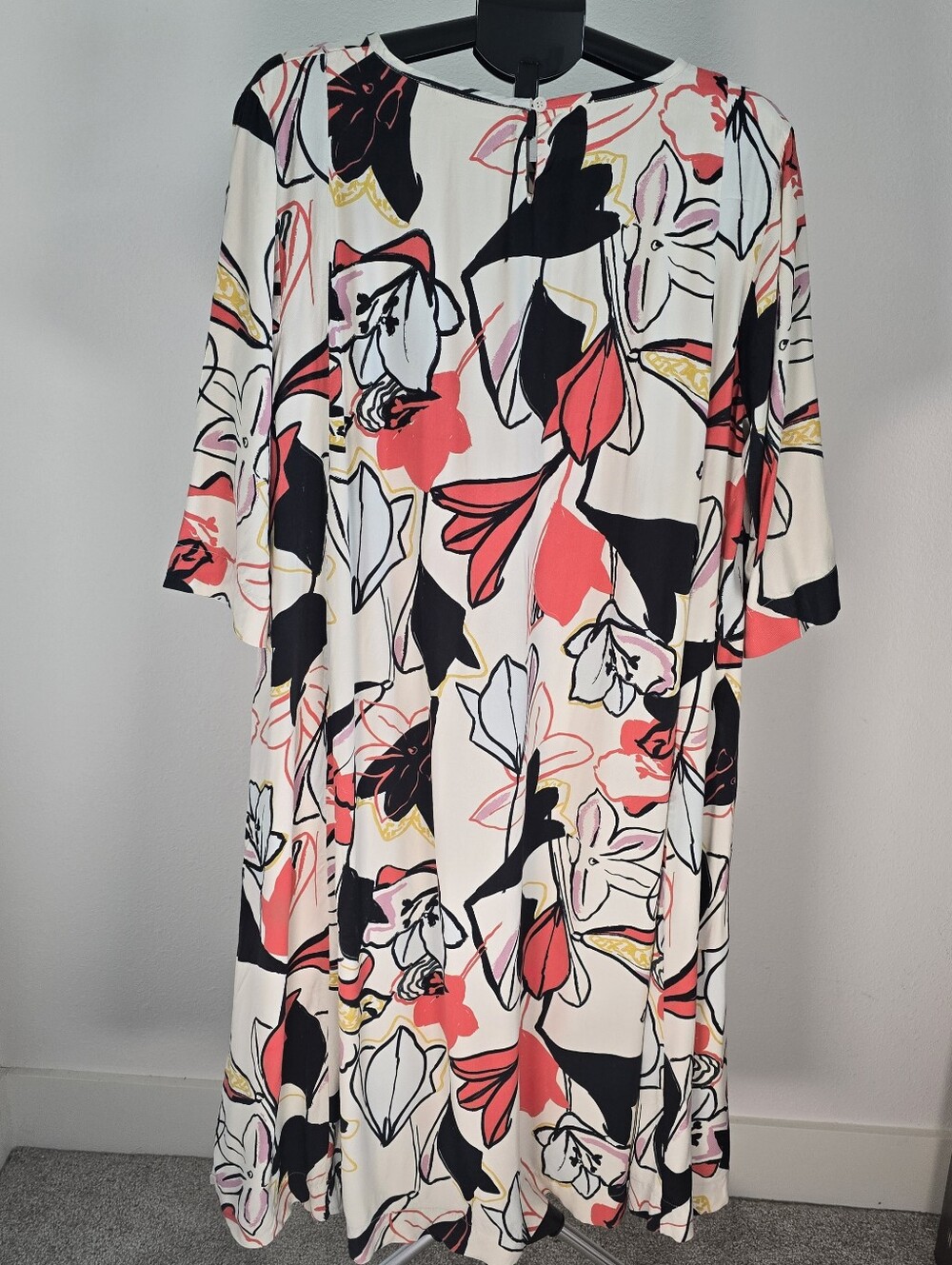 Masai Copenhagen XL Abstract Floral Print Tunic Dress 3/4 Sleeve